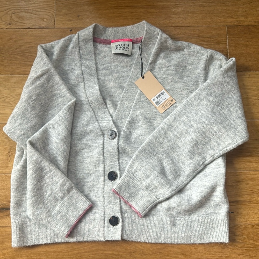 Scotch and soda gray button up sweater